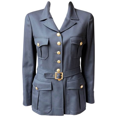 Short jacket in gabardine with gold buttons 